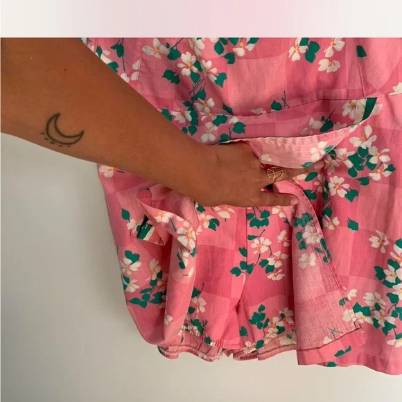 Floral Pink Strapless Dress - Picture 4 of 4